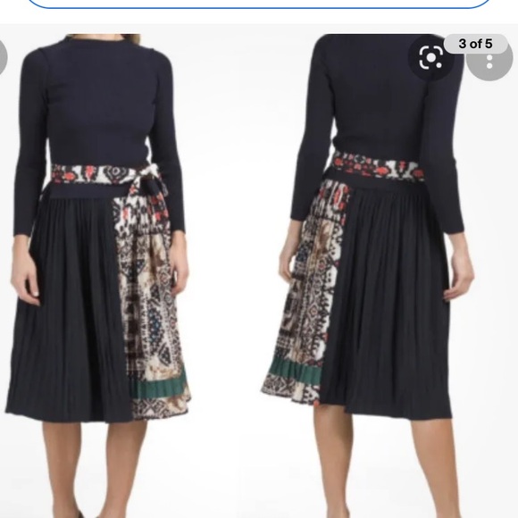 NWT DALIA MACPHEE Pleated Skirt Sweater Dress Size XL - Picture 3 of 5